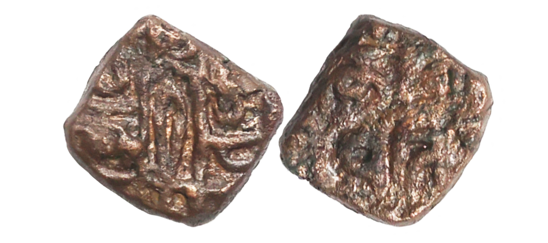 Gonds of Devagadh, Kok Shah (1620-1640 AD), Square Copper ½ Paisa, 5.00 gms, Devagadh Bran