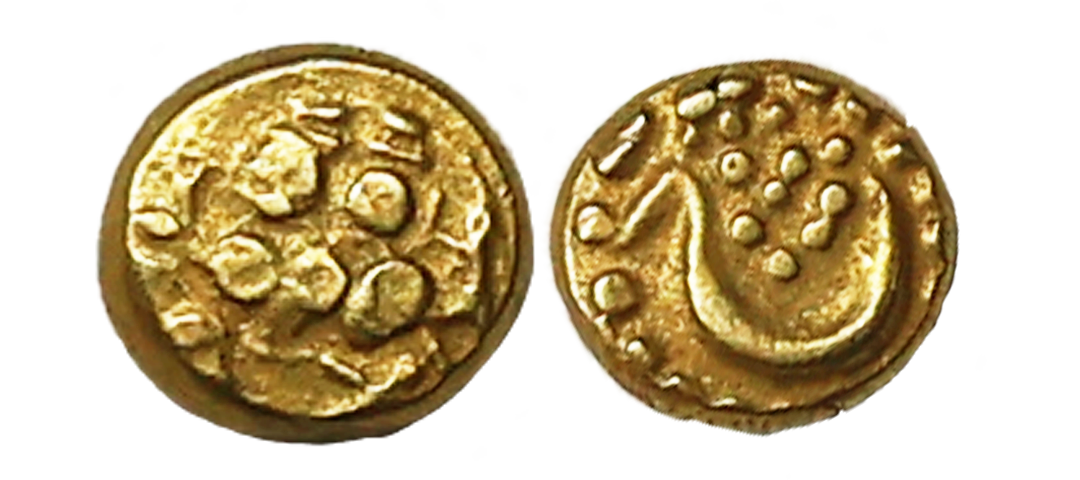 Mysore Kingdom, Haidar Ali (AH 1174-1197, AD 1761-1782), Gold Fanam, 0.34 gms, Obv: Shiva 