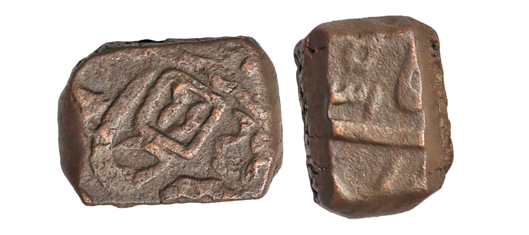 Bhaunagar State, Copper Square Falus, 5.81 gms, INO Shah Jahan III, Bhaunagar Mint, Gujara
