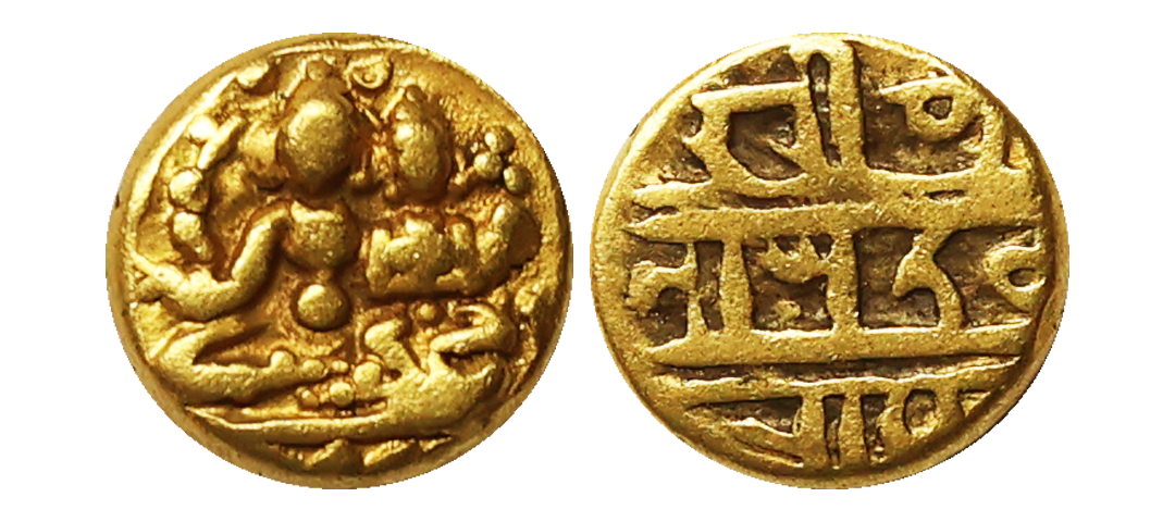 Vijayanagar Kingdom, Devaraya I (1406-22 AD), Gold Pagoda, 3.30 gms, Obverse: Shiva seated