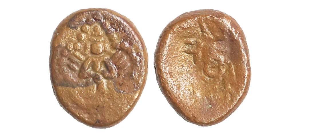 Post Vijayanagar, Local Polygars, Ramana, (17-18c AD), Copper Kasu, 2.31 gms, Obv. Standin