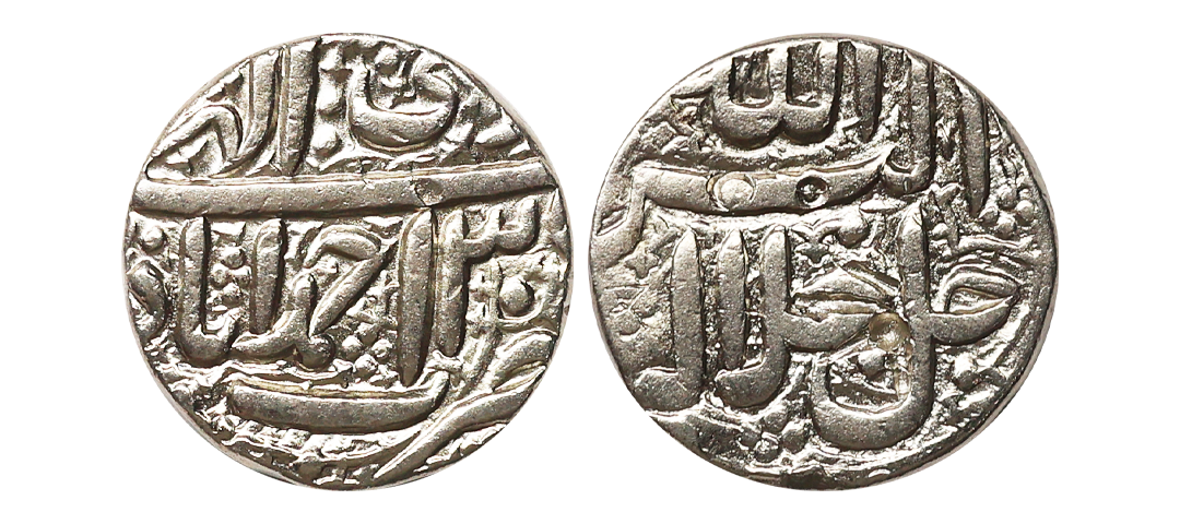 Akbar (AH 963-1014, 1556-1605 AD), Silver Rupee, 11.24 gms, Ahmadabad Mint, Ilahi Month Di