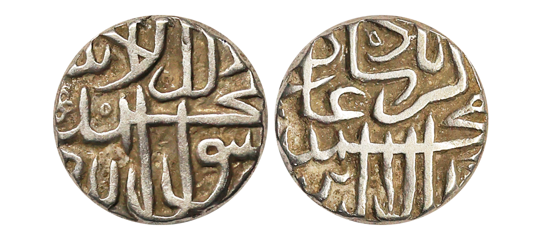 Akbar (AH 963-1014, 1556-1605 AD), Provincial issues, Silver Mahmudi, 5.59 gms, Mulher Min