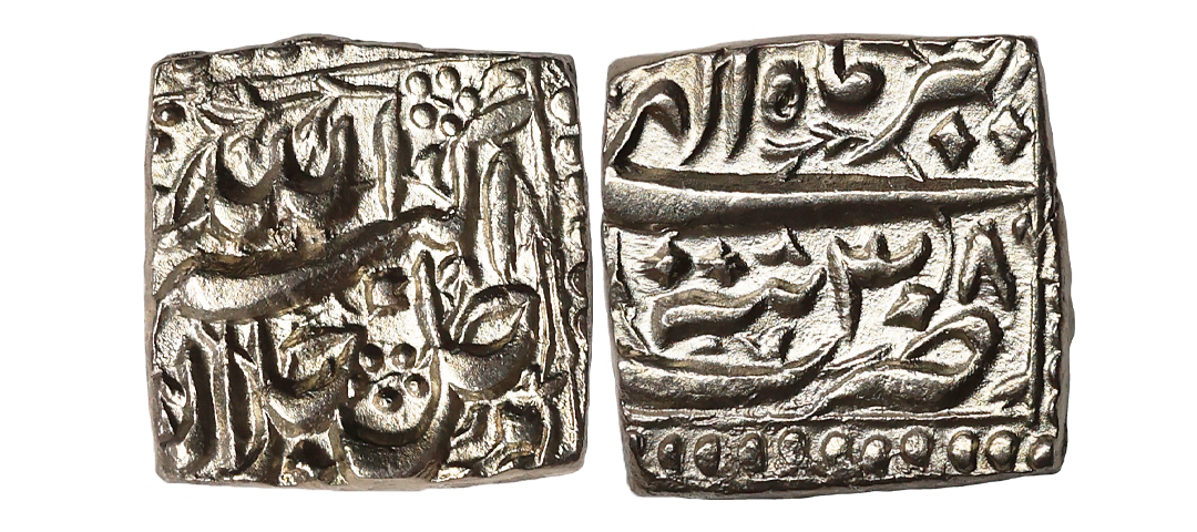 Akbar (AH 963-1014, 1556-1605 AD), Silver Square Rupee, 11.12 gms, Tatta Mint, RY 38, Ilah
